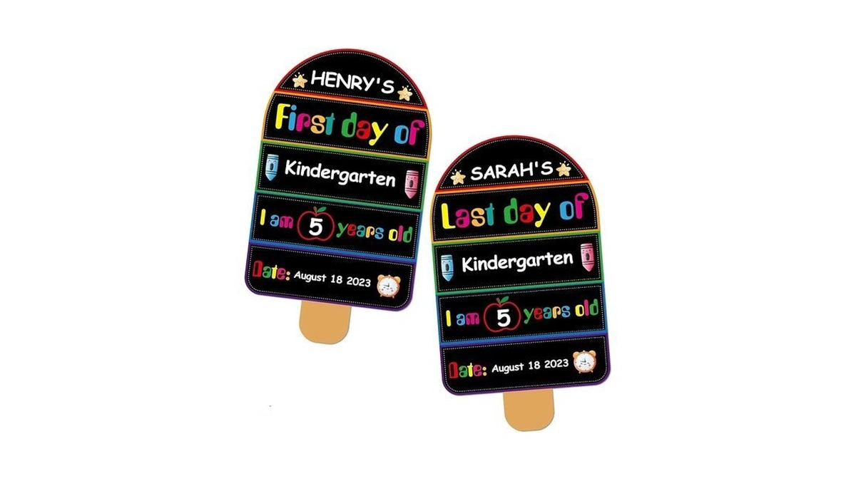 Petcee First Day Of School Sign - Reusable & Erasable