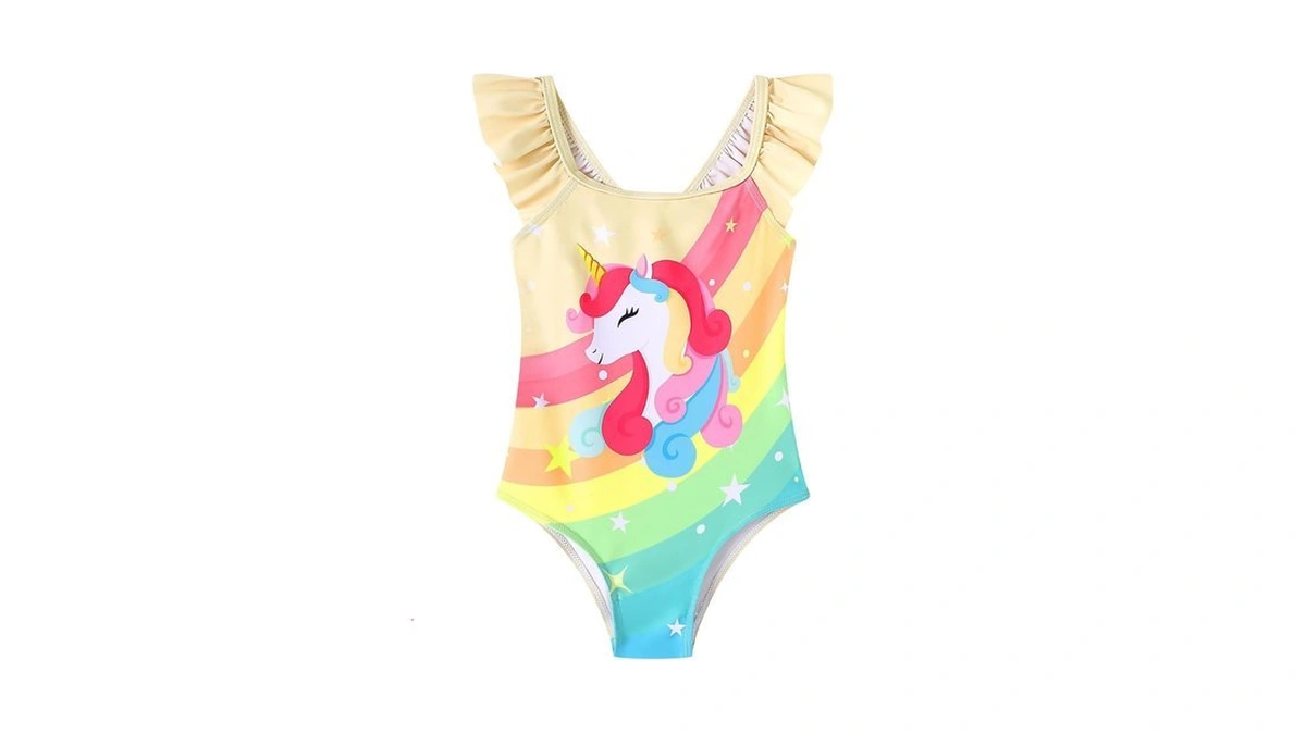 Ghteas Toddler Girls Bathing Suit One Piece Ruffle Strap Cute