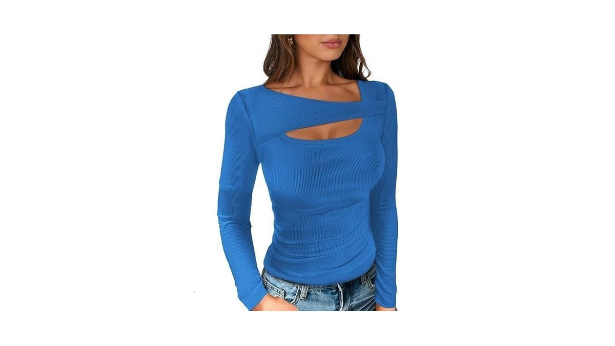 Women Ribbed Cutout Long