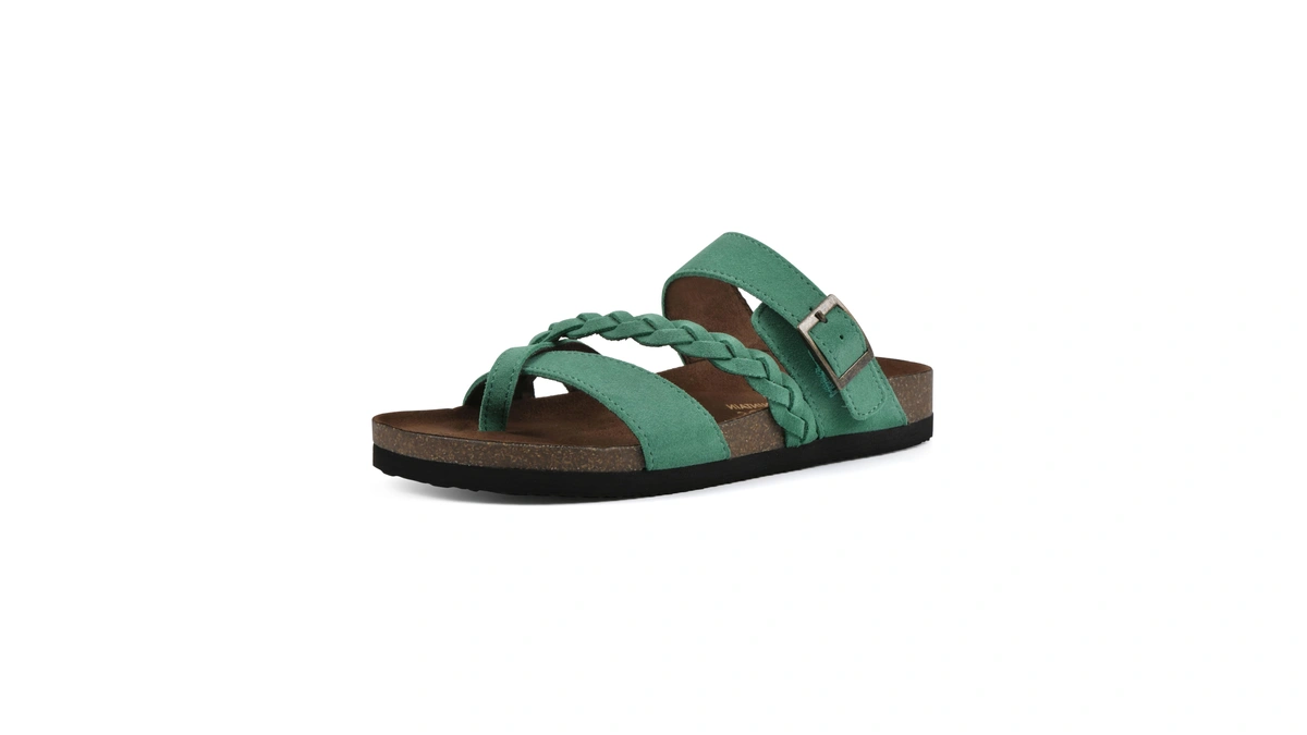 White Mountain Women's Hazy Signature Comfort Molded Braided Strappy Footbed