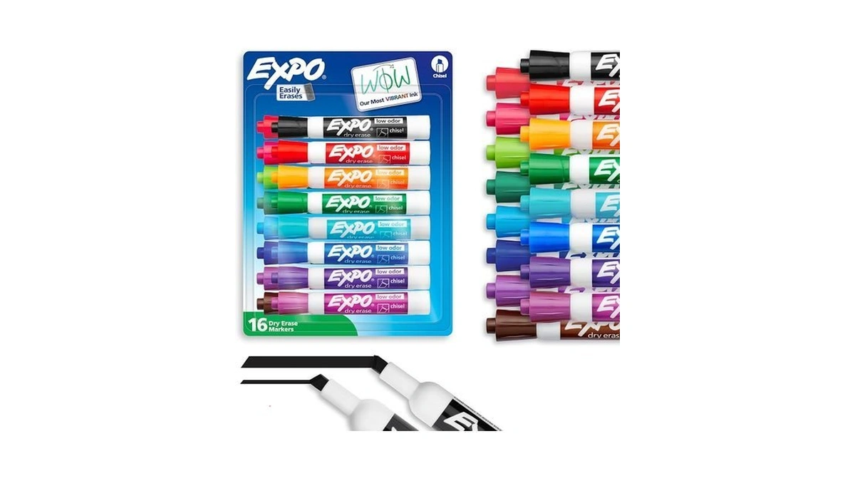 Expo Dry Erase Markers, Low Odor Ink, Assorted Colors, Chisel