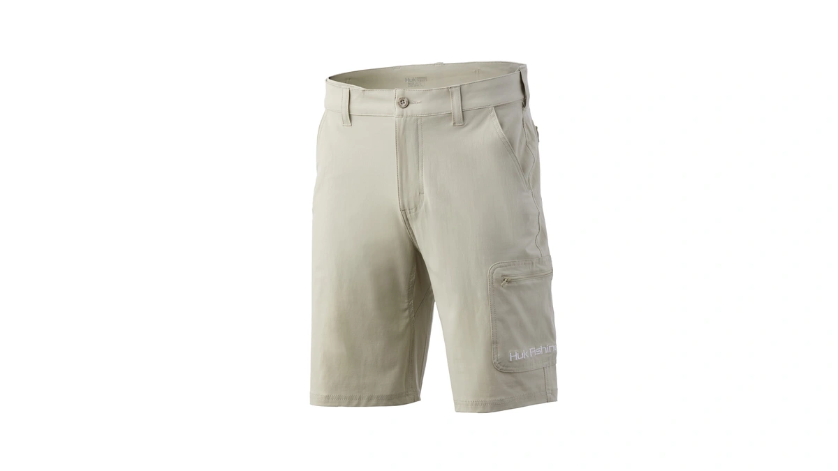 Huk Men's Standard Next Level Quick-drying Performance Fishing Shorts, Khaki-10.5",