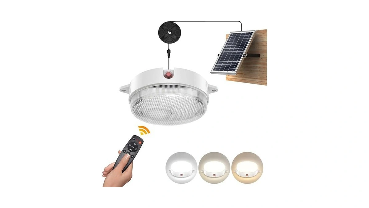 Uponun Solar Ceiling Lights Indoor Outdoor, Day/night Shed Barn Lamp-1