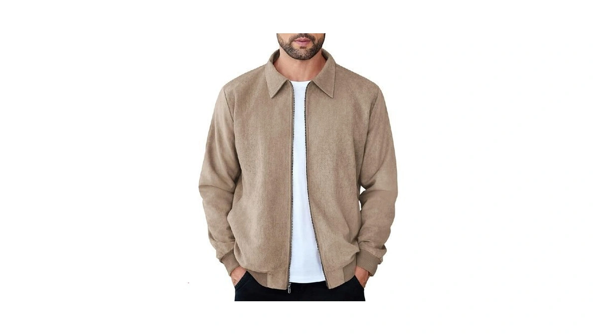 Coofandy Mens Suede Bomber Jackets
