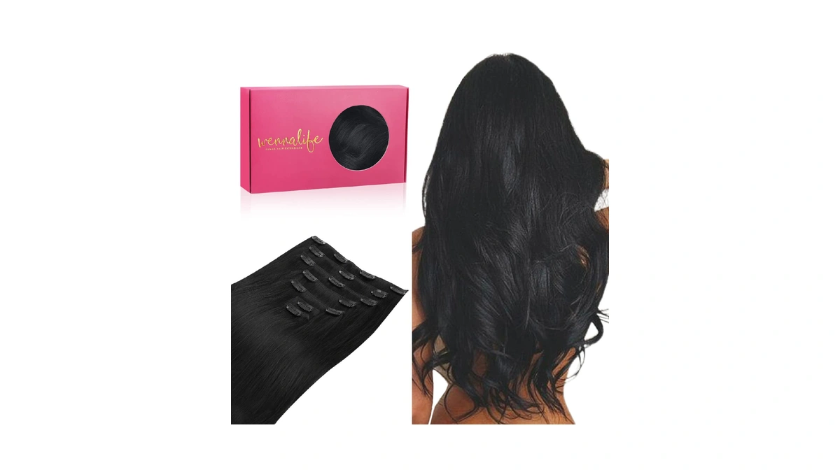 Wennalife Clip In Hair Extensions Real Human Hair, 18 Inch