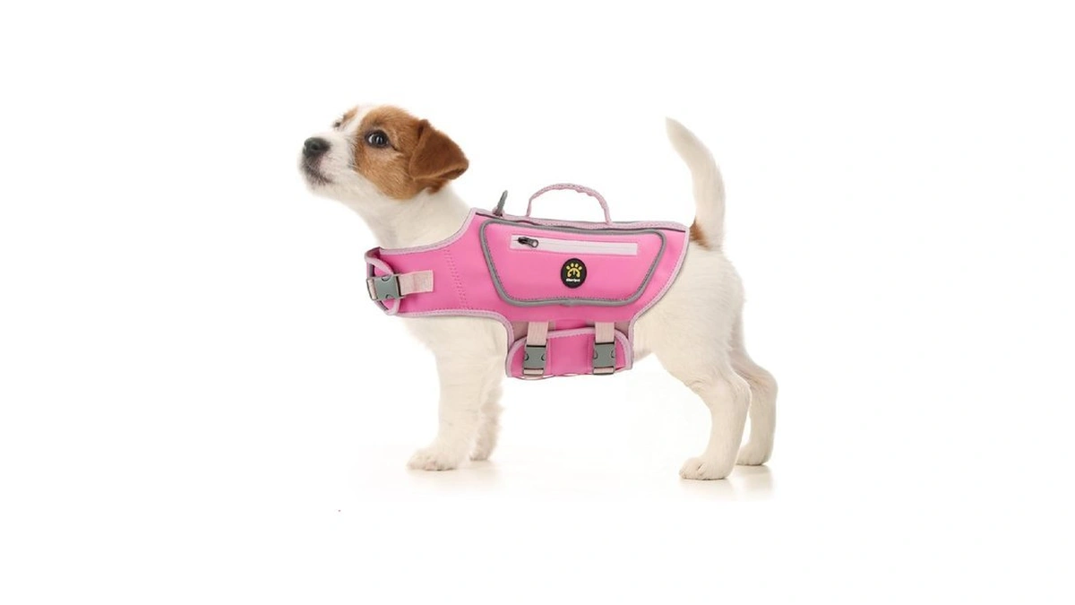 Sheripet Dog Life Vest, Good Visibility Pet Swimming Vest For