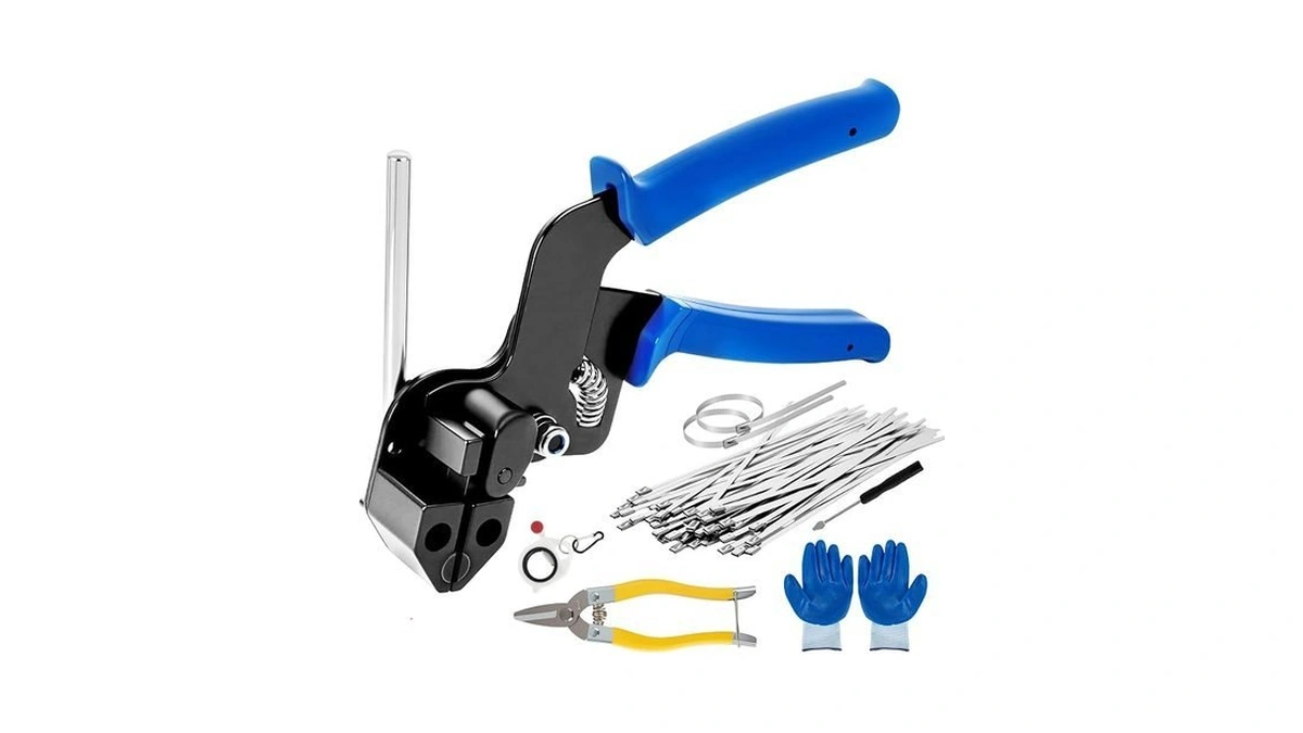 Stainless Steel Cable Tie Gun Kit With 150pcs Metal Zip