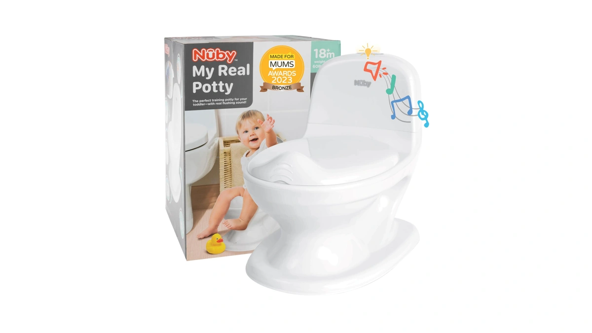Nuby My Real Potty Training Toilet With Life-like Flush Button