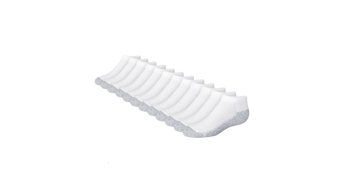 Hanes Boys Extra Durable No Show Multipack Athletic Socks, White,