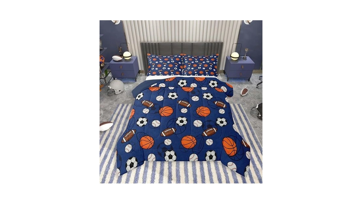 Feelyou Boys Bedding Set For Boys Girls, Sports Comforter Set