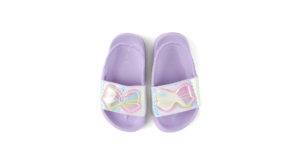 The Children's Place,and Toddler Everyday Slide Sandals With Backstrap,silver Bow,9