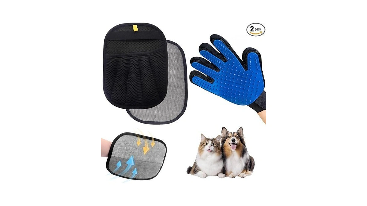 Songhearr Pet Hair Removal Glove, Cats Dogs Grooming Gloves Pet
