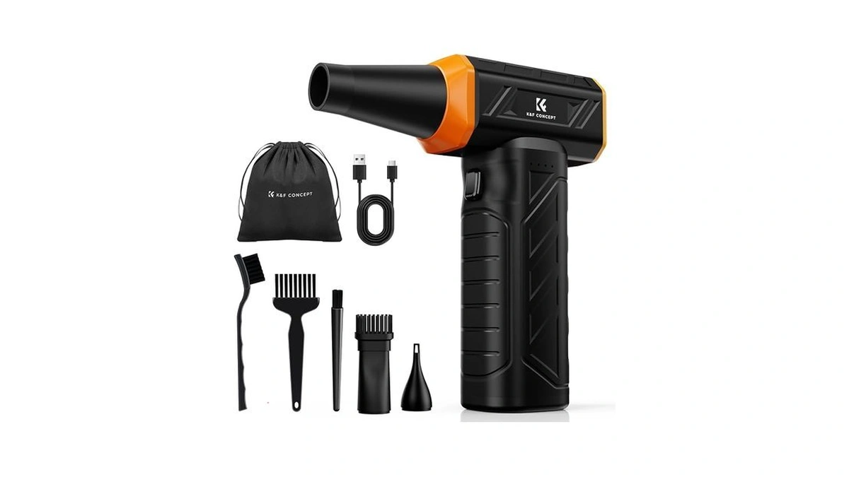 K&f Concept Long-lasting Compressed Air Duster, 8000mah-150min Endurance| 150000rpm|led Light|3