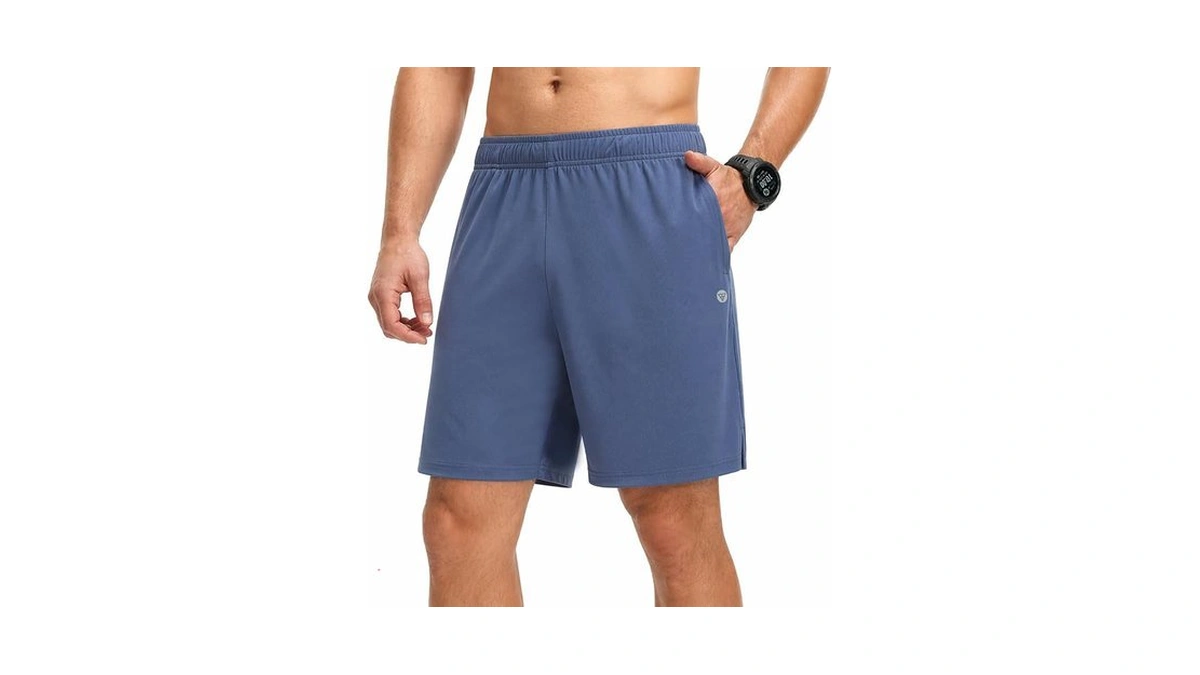 M Maelreg Men's Stretch Athletic Running Shorts With 4 Zipper