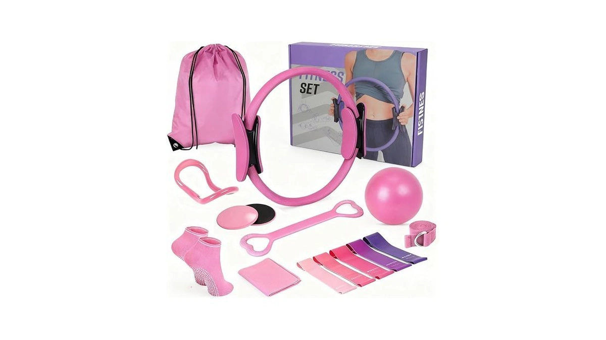 Pilates Kit For Home Workouts, Pilates Equipment Set With Ring,