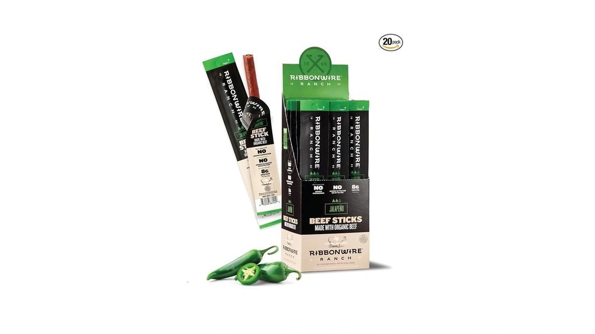 Ribbonwire Ranch Beef Sticks, Made With Organic Beef, Pasture Raised,