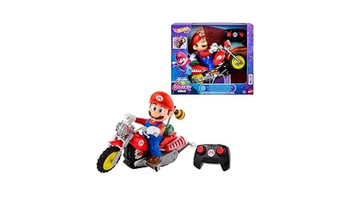 Hot Wheels Mario Wheelie Motocross Rc, Remote-controlled Battery-powered Vehicle