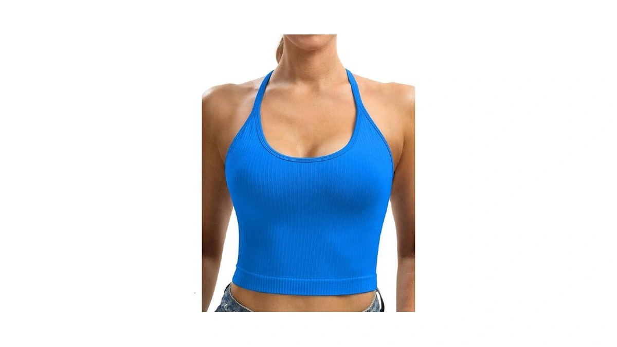 Mathcat Cross Back Crop Tank Tops For Women, Longline Seamless