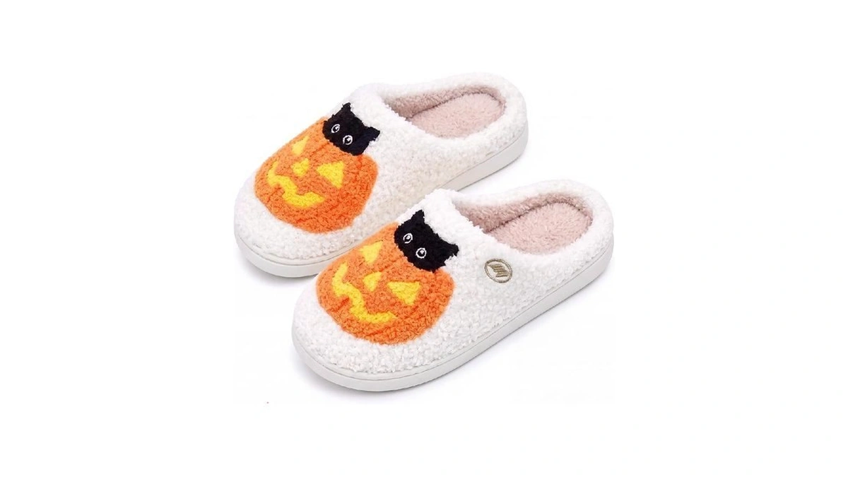 Fangarden Halloween Slippers For Women Men House Fuzzy Slippers Winter