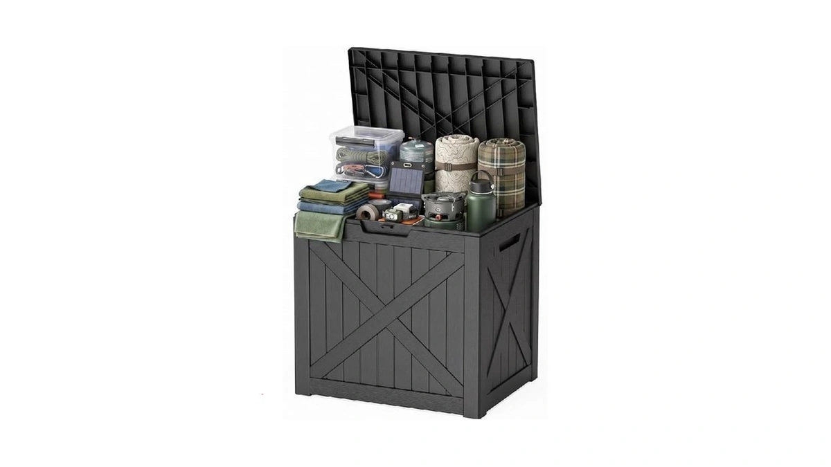 Easyup 40 Gal Waterproof Outdoor Storage Box Weatherproof Deck Box