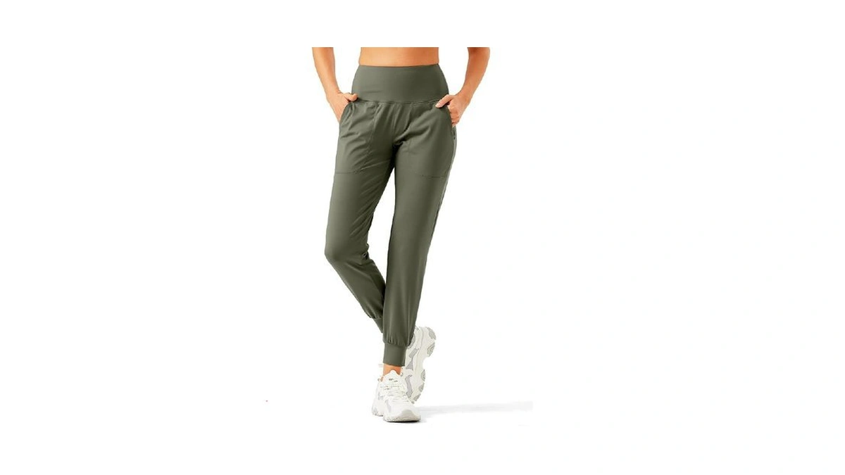 Rewkoy Women's Lightweight Joggers Quick Dry Tapered Athletic Pants With