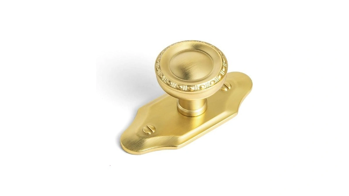 Goo-ki 6 Packed Brushed Gold Cabinet Knob With Neo-organic Backplate-
