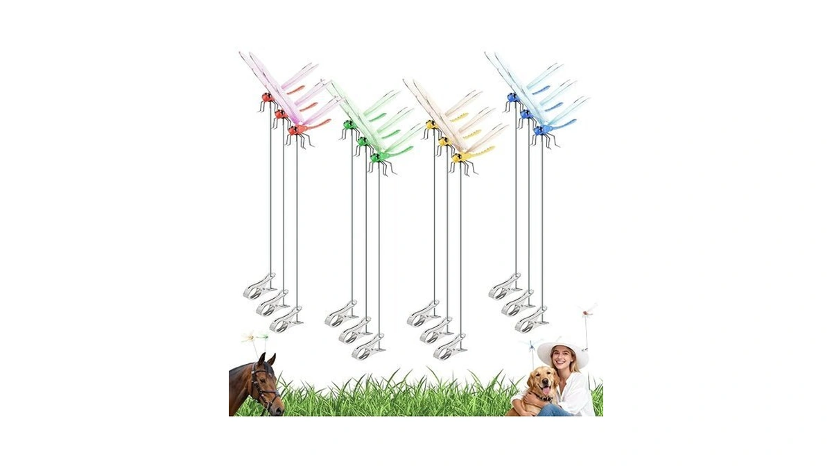 Jungsung 12pcs Dragonfly Clips, Dragon Fly - Lifelike Fake Dragonflies,