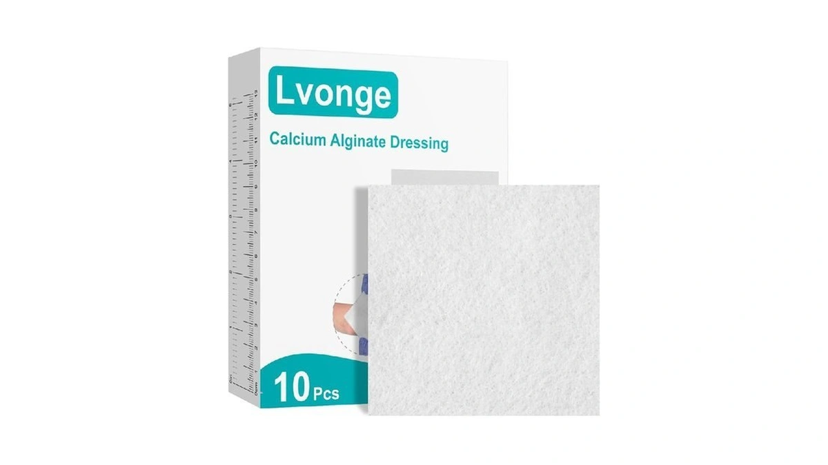 Calcium Alginate Wound Dressing, 4x4 Inch Gauze Pads (5 Count)