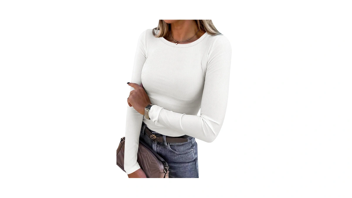 Amazon : Anrabess Women Long Sleeve Shirts Rib Kn