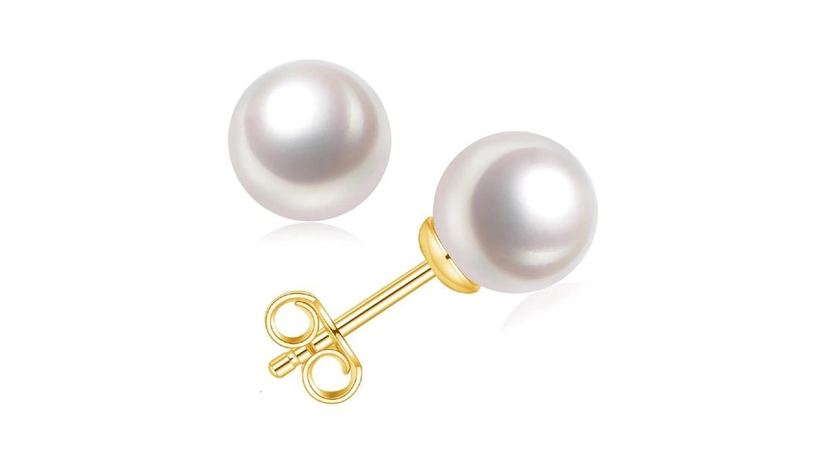 Amazon coupon: 18k Gold Plated Round White Freshwater C