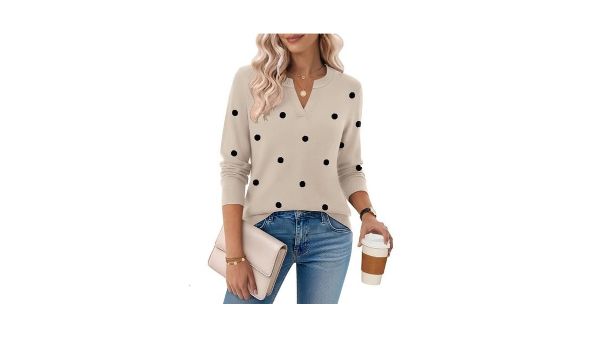 Zeagoo Womens Sweaters 2026 Fall V Neck Long Sleeve Pullover