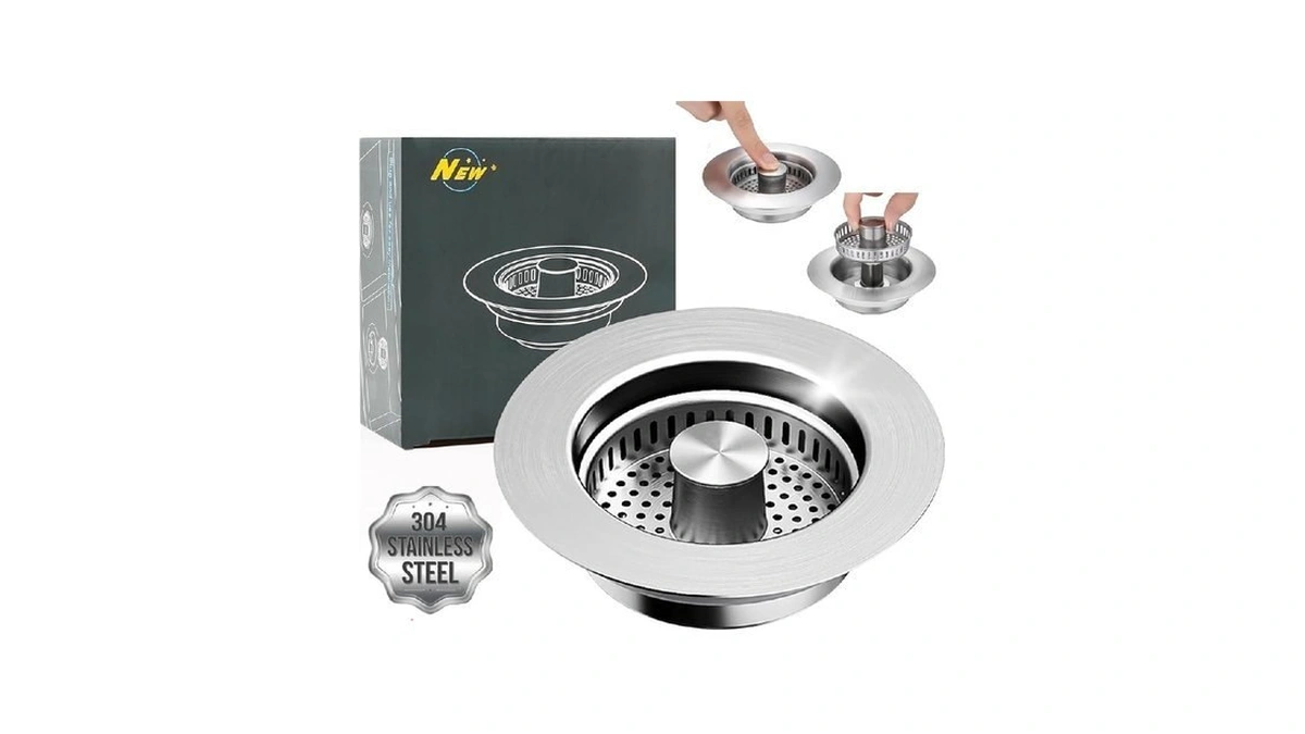 3-in-1 Kitchen Sink Strainer Stopper β Stainless Steel Drain Filter