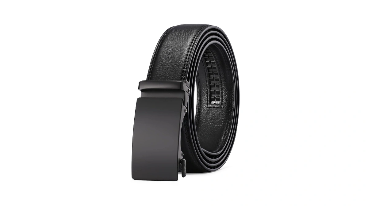 Sendefn Men Leather Belt Automatic Ratchet Bu...