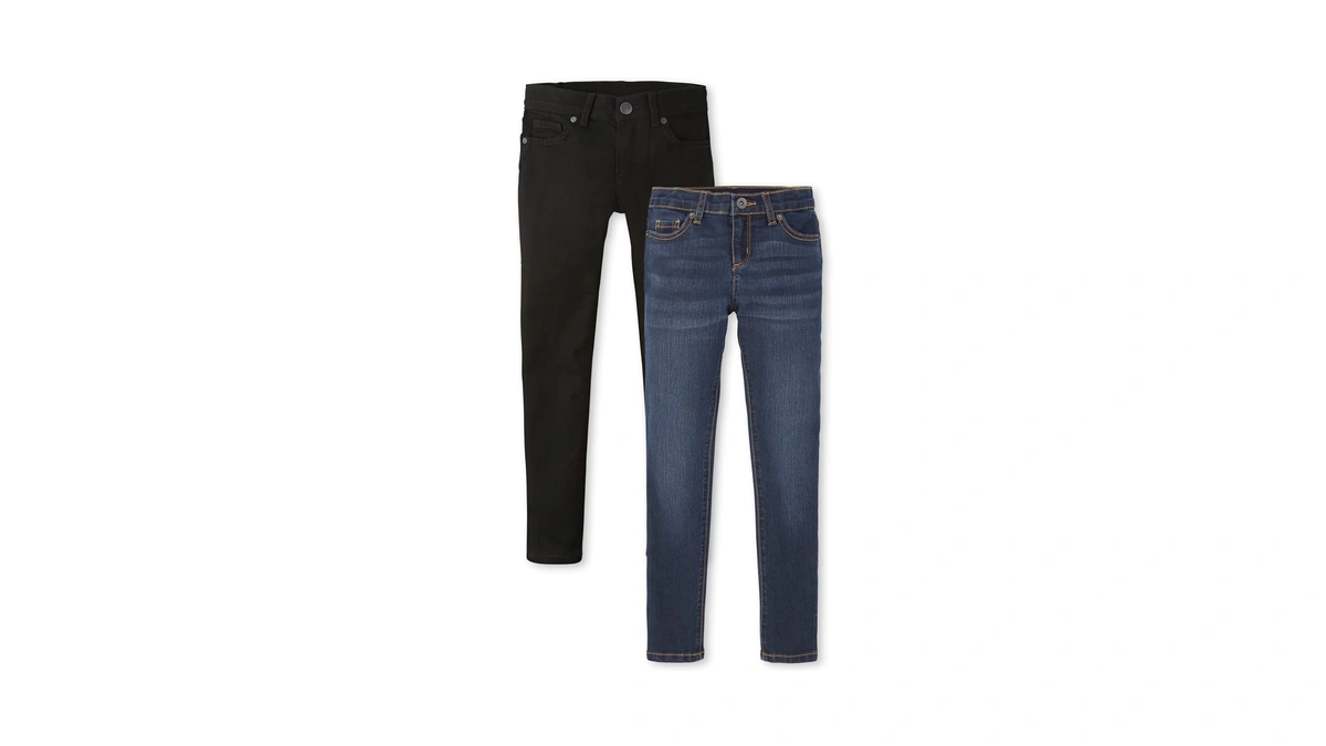 The Children's Place Girls Super Skinny Jeans,black Wash/victory Blue Wash