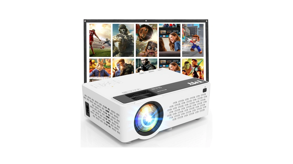 Tmy 1080p Mini Portable Projector, 2-way Bluetooth, With 80in Screen