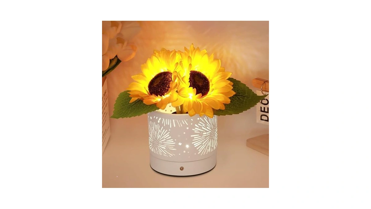 Jhxlamp Birthday Gifts For Women,sunflower Flower Touch Lamp,rechargeable Cordless Lamp