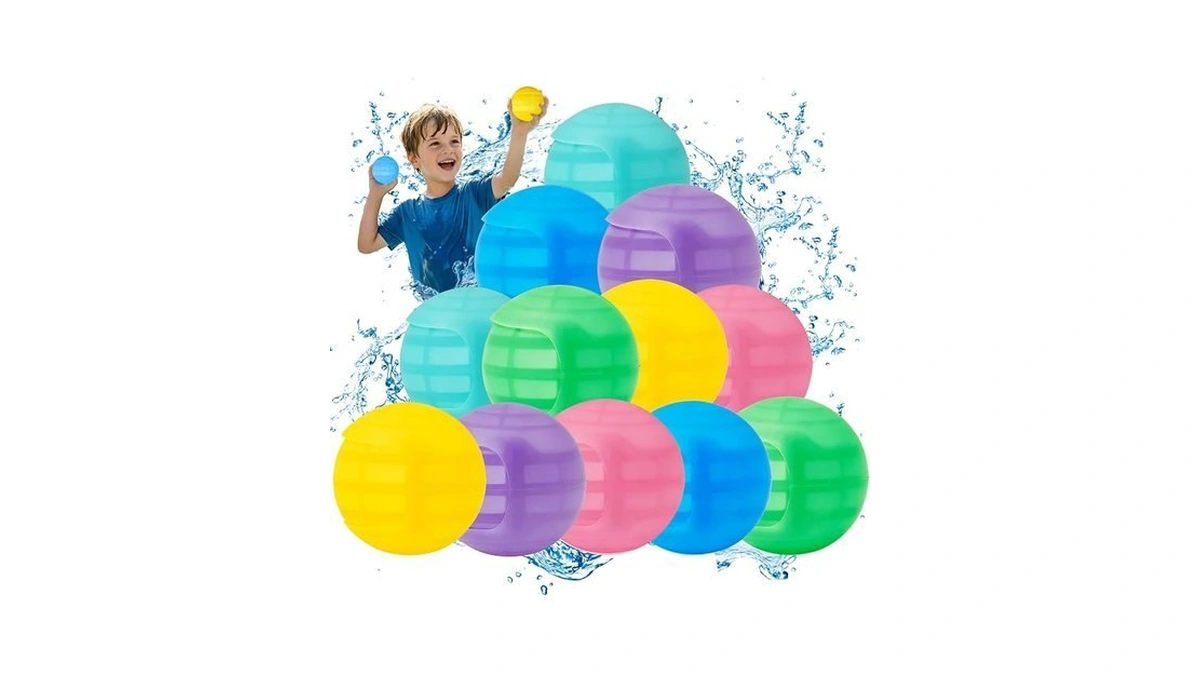 12 Pack Reusable Water Balloons, Squeeze Self-sealing Quick Fill Silicone