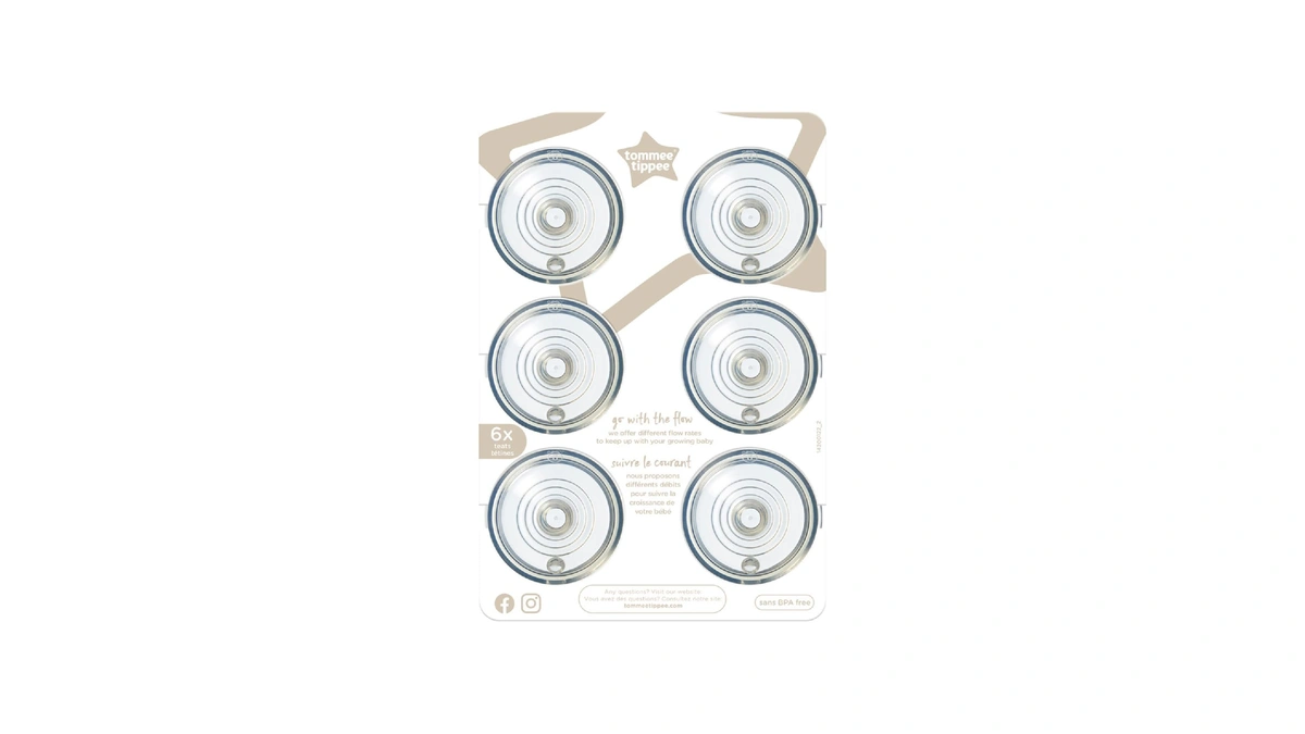 Tommee Tippee Natural Start Bottle Nipples, Medium Flow, 3m+