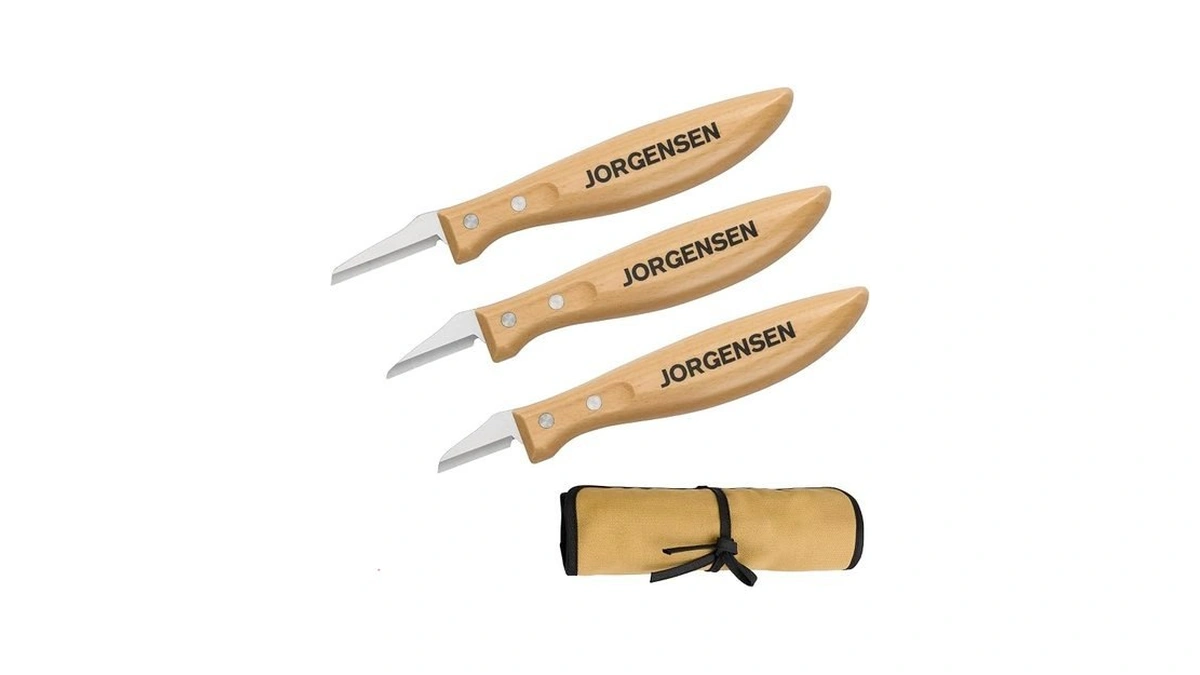 Jorgensen 3-piece Wood Carving Tool Set With Stainless Steel Knives