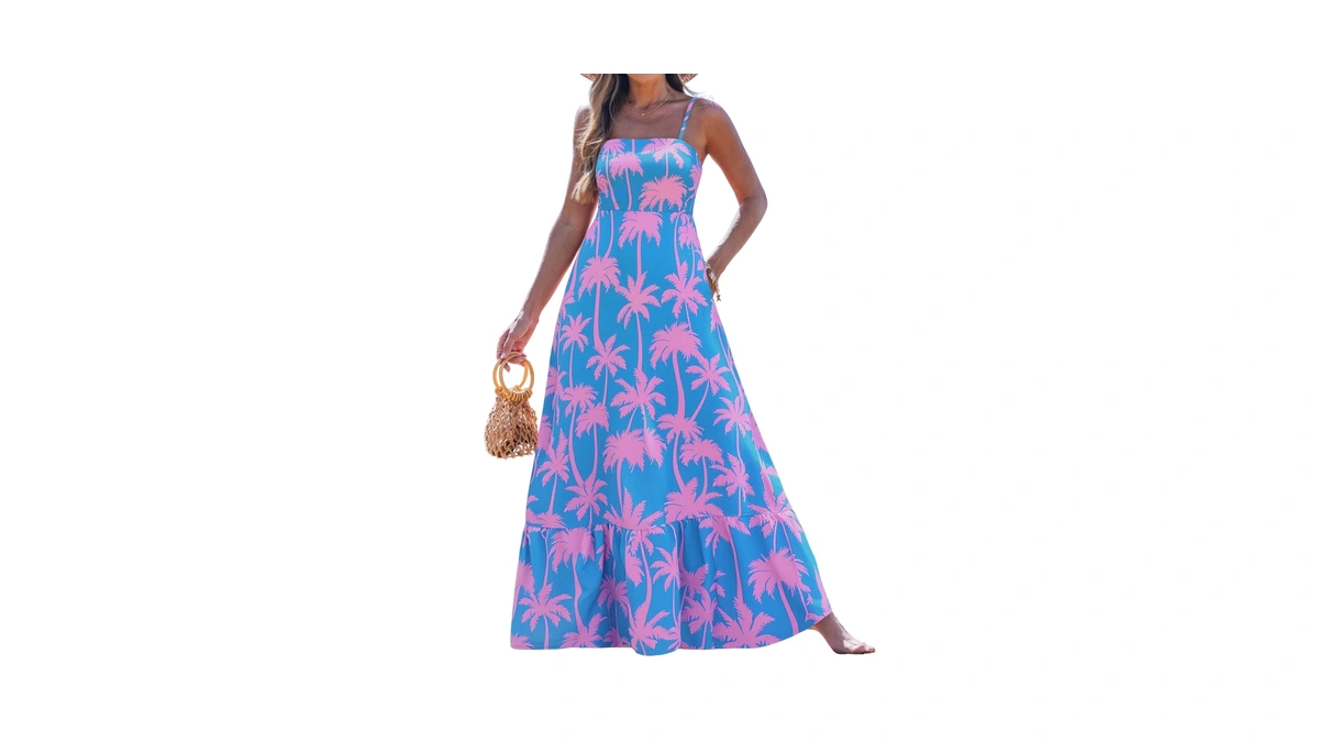 Popvil Women Summer Maxi Dress 2026 Spaghetti Strap Long Beach