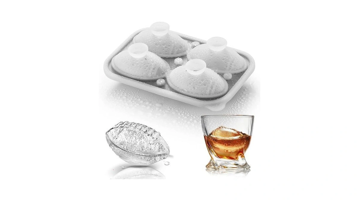 Acookee Silicone Football Ice Cube Mold Fun Shapes, Novelty Football