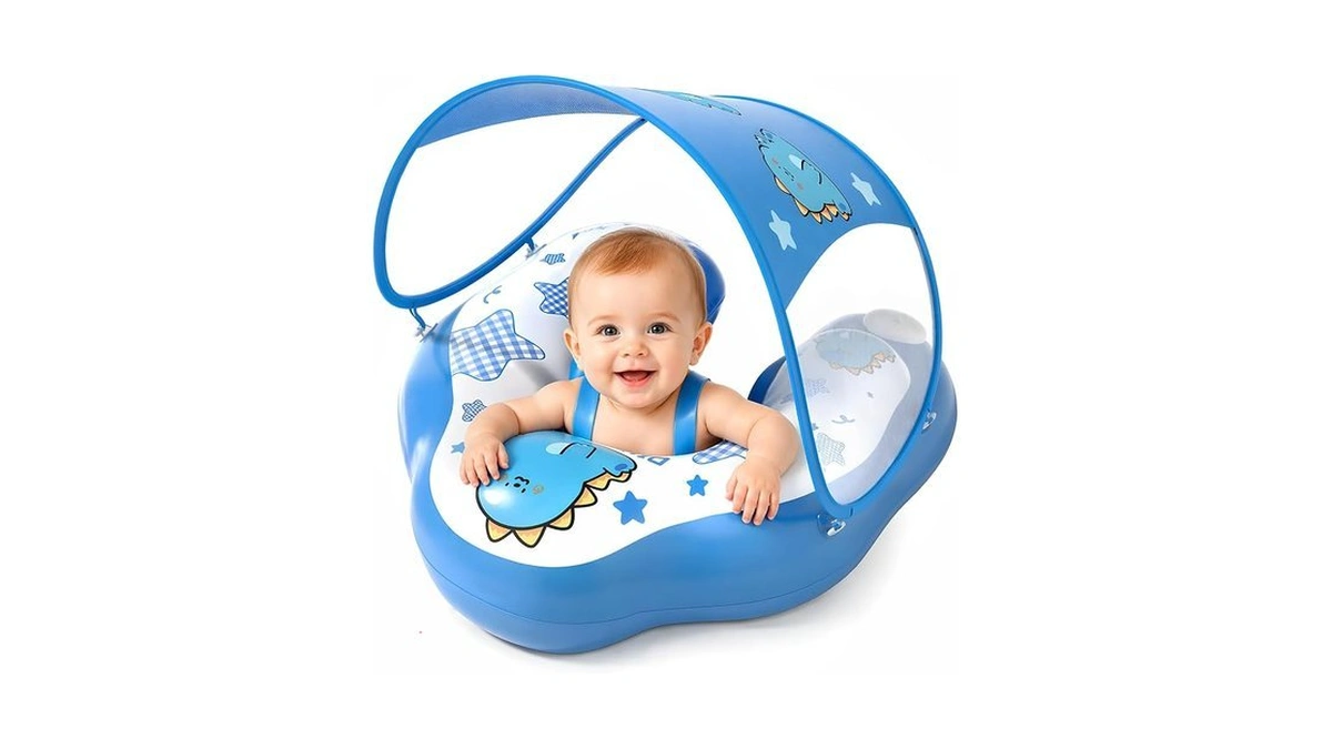Doptoy Baby Pool Float With Removable Upf50+ Sun Canopy, Adjustable