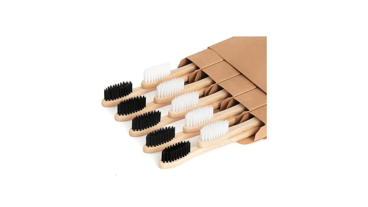 Bamboo Toothbrushes 10 Pack, Soft Bristle Toothbrush Bpa Free Biodegradable