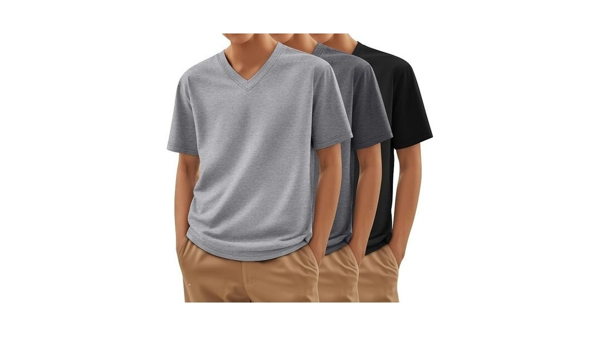 Pack Boys Neck Short Sleeve Shirts Basic Tees