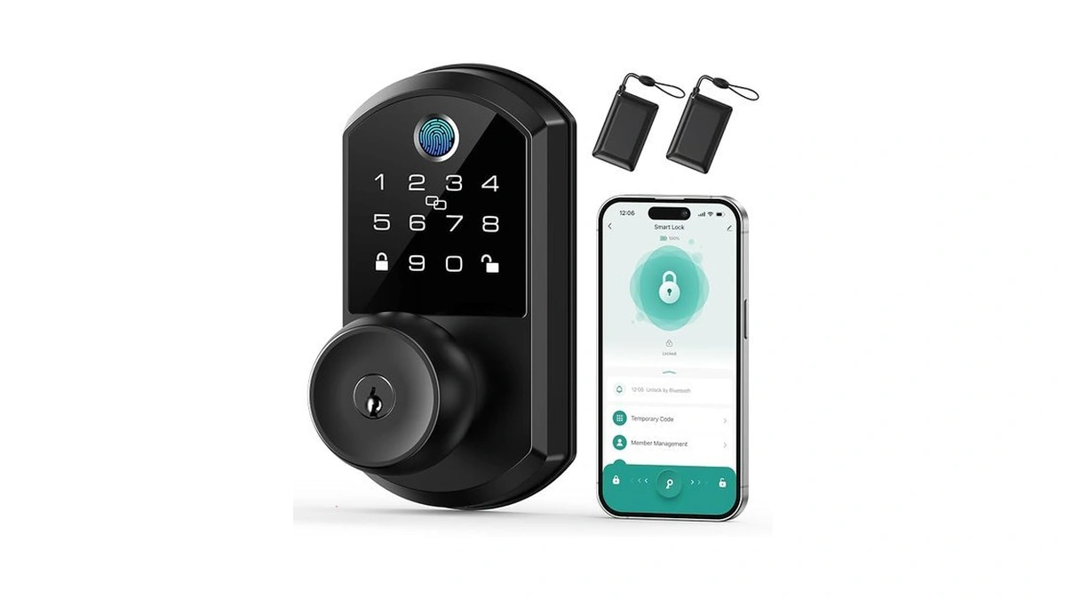 Fingerprint Smart Lock With Knob, Anyfirm Keyless Entry Door Lock