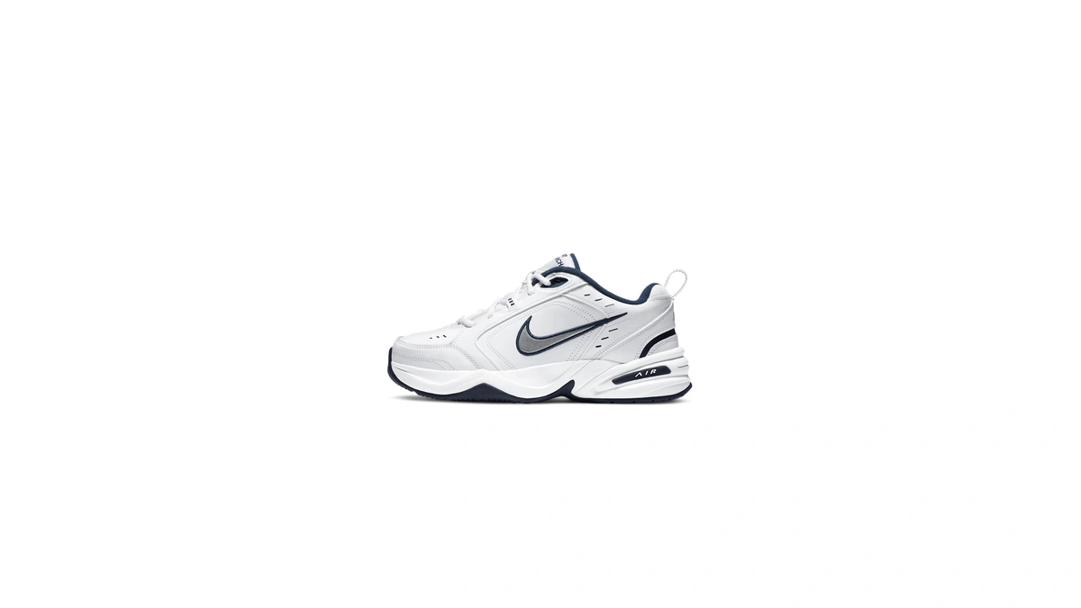 Nike Men's Air Monarch Iv Training/workout Shoes, White/metallic Silver, 10.5