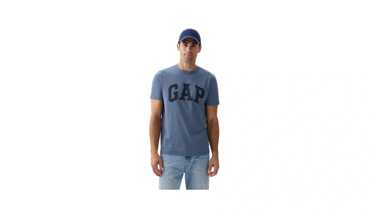 Gap Men's Everyday Soft Logo Tee, Bainbridge Blue, Medium