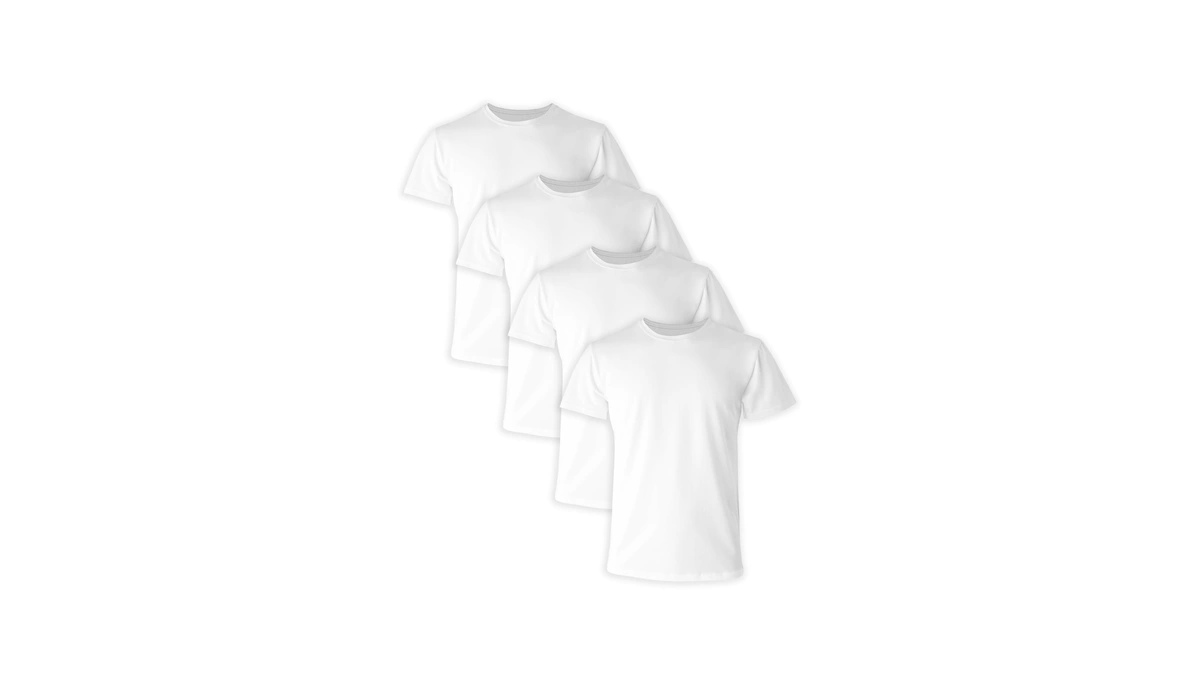 Hanes Mens Ultimate Comfort Fit Undershirt, Crewneck Stretch-cotton T-shirt, 4-pack,