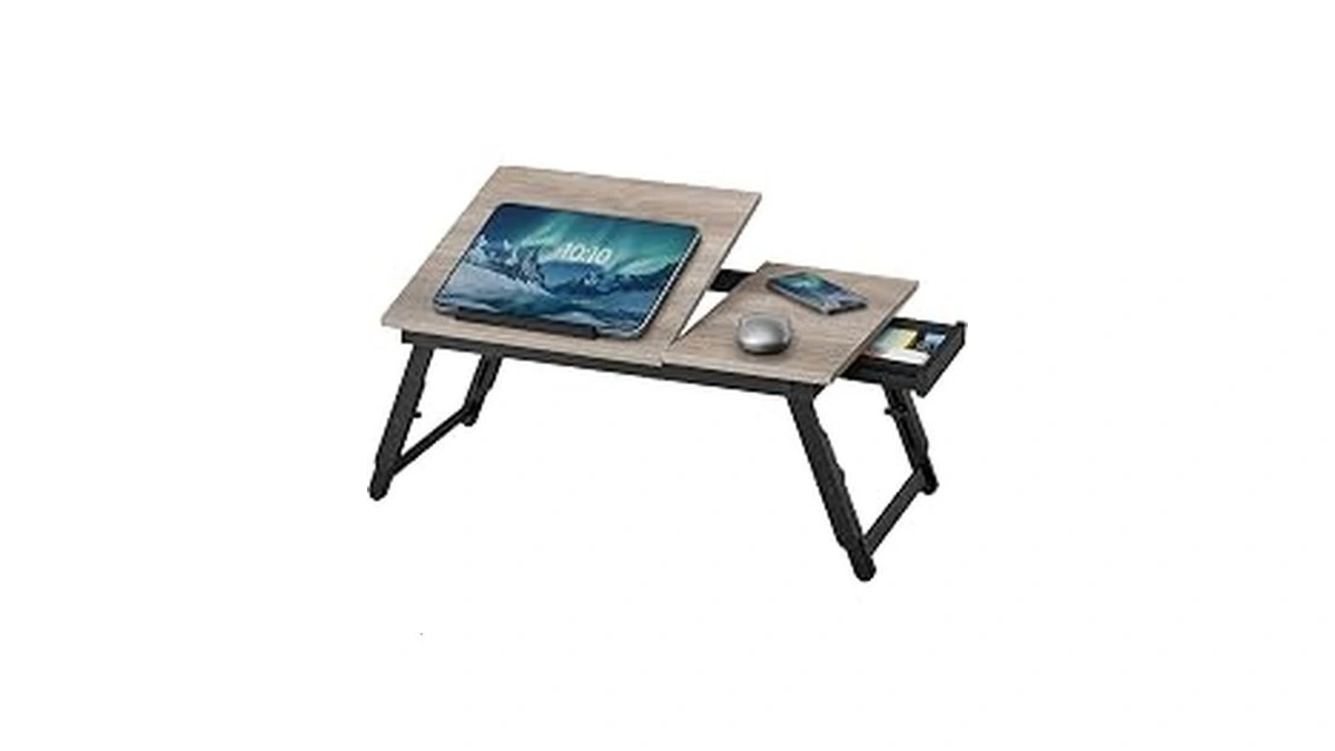 Songmics Bed Laptop Desk, Folding Bed Tray, Adjustable Angle And