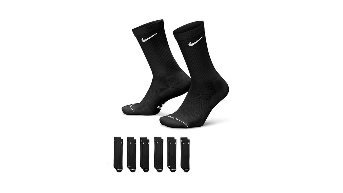 Nike Everyday Plus Crew (6 Pairs), Multi-color, Large